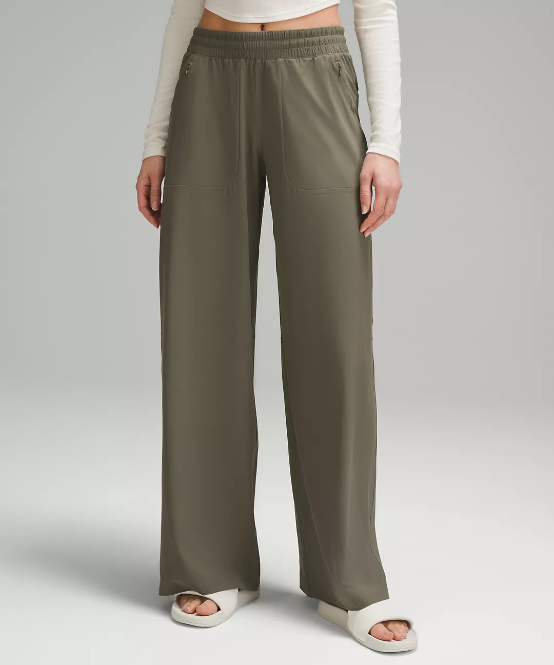 Lululemon Wide Leg Pants in Olive Green